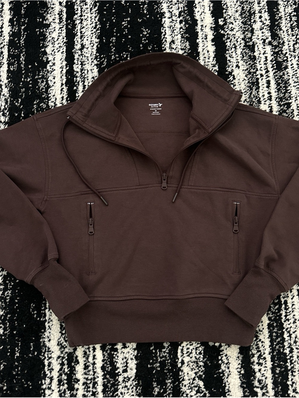 Old Navy  Quarter-Zip Pullover Sweater in Dark Brown